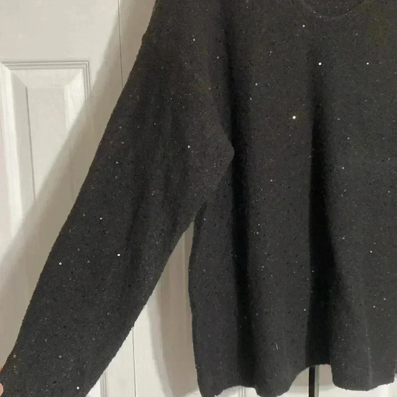 Evri black sparkle sequin sweater size OX - Picture 5 of 13